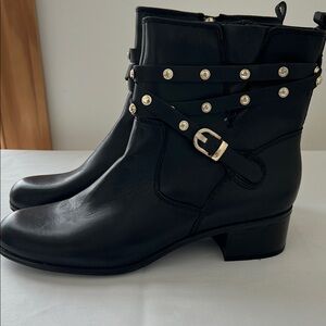 Bandolino Black Ankle Boots with Gold Studs